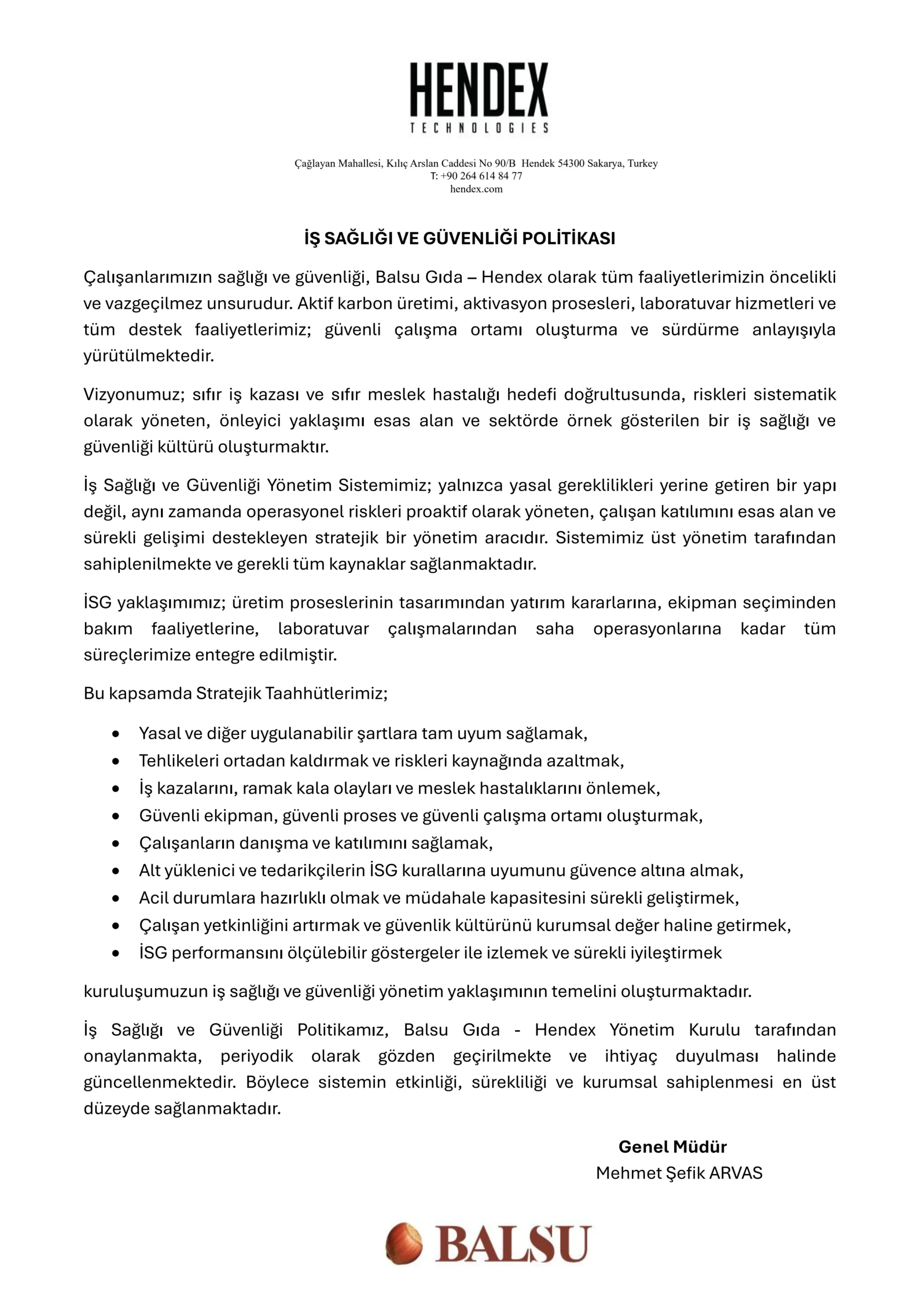 İSG Politikası